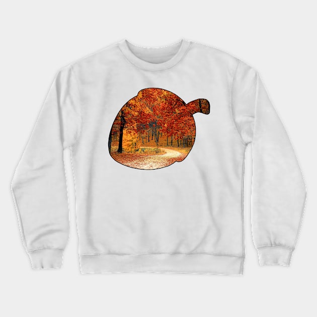 Acorn Outline (Autumn) Crewneck Sweatshirt by gorff